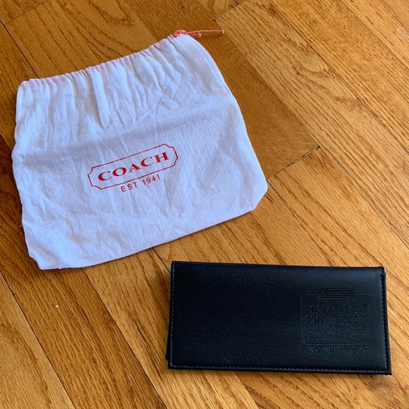 Coach Accessories - Coach vintage black leather checkbook cover with dust bag